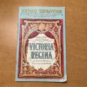 1937 VICTORIA REGINA Program From the Original Play 1937 LYRIC THEATER in London